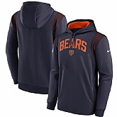 Men's Chicago Bears Navy Sideline Stack Performance Pullover Hoodie,baseball caps,new era cap wholesale,wholesale hats